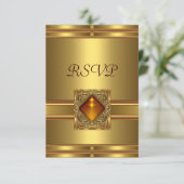 RSVP Goud op Goud Reactie Kaartje (Staand voorkant)
