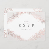 RSVP Goudbruin roos botanische elegante bruiloft Uitnodiging Briefkaart (Voorkant / Achterkant)