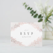 RSVP Goudbruin roos botanische elegante bruiloft Uitnodiging Briefkaart (Staand voorkant)