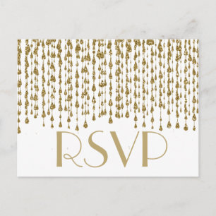 RSVP Gouden Confetti stromen Uitnodiging Briefkaart