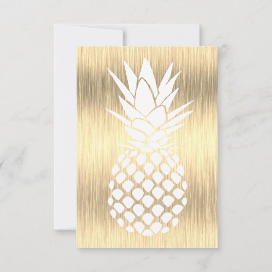 RSVP gouden folie ananasappel tropische bruiloft (Achterkant)