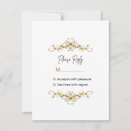RSVP Gouden Rolwerk Hoek Frame Reactiekaart Kaartje