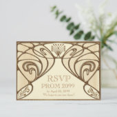 RSVP Graag, Grote Gatsby, goud op ivoor Kaart (Staand voorkant)