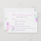 RSVP Grafische moderne bloembladen bruiloft paars (Achterkant)