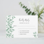 RSVP: Grieks-witte botanische RSVP (Staand voorkant)