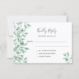 RSVP: Grieks-witte botanische RSVP Kaartje