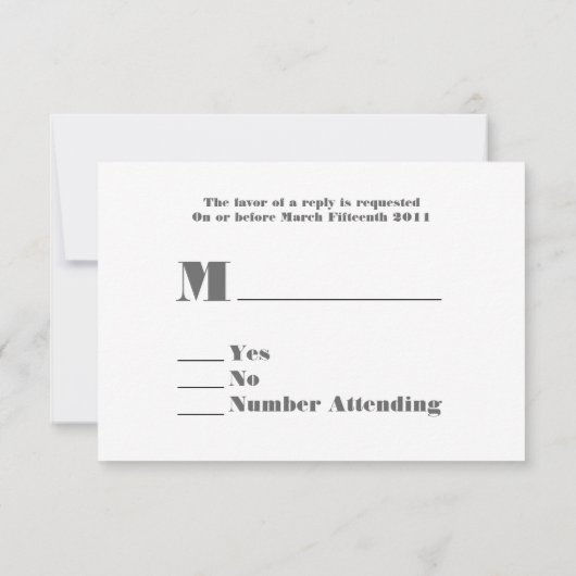 RSVP grijs en geel huwelijk (Achterkant)