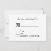 RSVP grijs en geel huwelijk Kaartje (Achterkant)