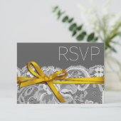 RSVP grijs geel Kaartje (Staand voorkant)