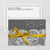 RSVP grijs geel Kaartje (Voorkant / Achterkant)