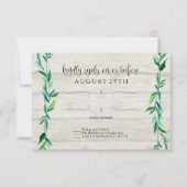 RSVP Grijs Hout Laurel Leaf Moderne Typografie (Voorkant)