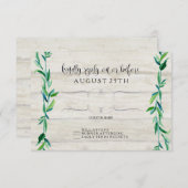 RSVP Grijs Hout Laurel Leaf Moderne Typografie (Voorkant / Achterkant)