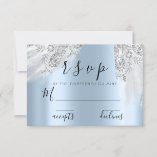 RSVP Grijs Sweet 16th Jurk Bruiloftsshower Blauw Kaartje
