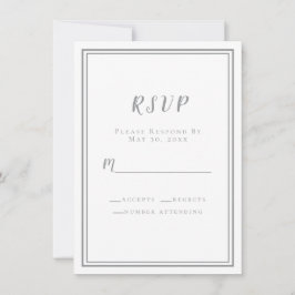 RSVP Grijs Wit Eenvoudig Modern Minimalist
