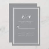 RSVP Grijs Wit Eenvoudig Modern Minimalist (Voorkant / Achterkant)