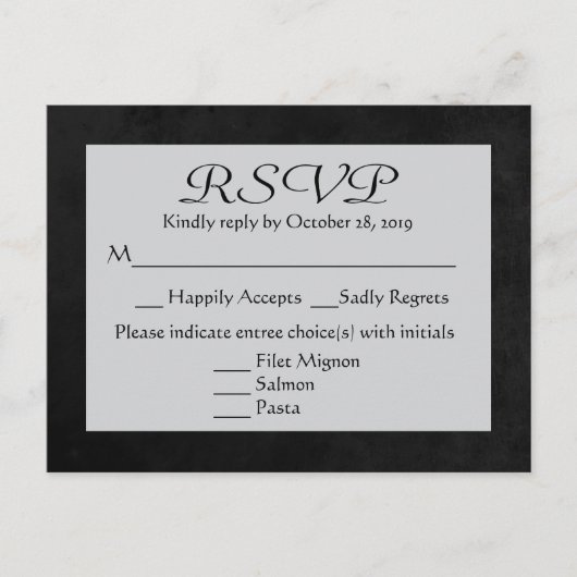RSVP Grijs & Zwart Krijtbord Post Kaart (Voorkant)