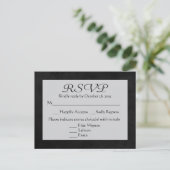 RSVP Grijs & Zwart Krijtbord Post Kaart (Staand voorkant)