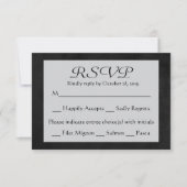 RSVP Grijs & Zwart Krijtbord Wedding Response Kaar (Voorkant)
