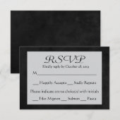 RSVP Grijs & Zwart Krijtbord Wedding Response Kaar (Voorkant / Achterkant)