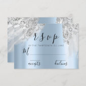 RSVP grijze Sweet 16-jurk bruids-shower blauw (Voorkant / Achterkant)