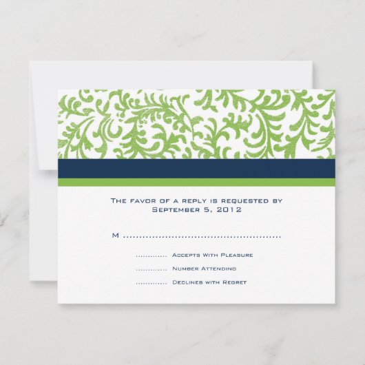 RSVP Groen en Blauw Bind Kaartje (Voorkant)