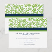 RSVP Groen en Blauw Bind Kaartje (Voorkant / Achterkant)