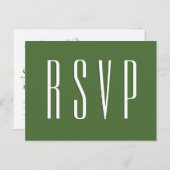 RSVP groen of elke kleur bruiloft reactie Uitnodiging Briefkaart (Voorkant / Achterkant)