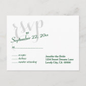RSVP groen of elke kleur bruiloft reactie Uitnodiging Briefkaart (Achterkant)
