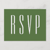 RSVP groen of elke kleur bruiloft reactie Uitnodiging Briefkaart (Voorkant)