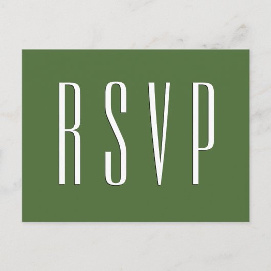 RSVP groen of elke kleur bruiloft reactie Uitnodiging Briefkaart (Voorkant)