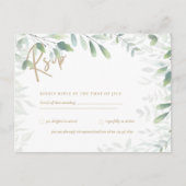 RSVP -  Groene Bladeren Goud  Ansichtkaart Briefkaart (Voorkant)