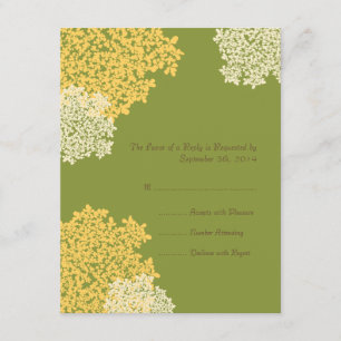 RSVP Groene en Gele koningin Anne's Lace Wedding R Kaartje