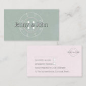 RSVP groene en roze naaigkaart Informatiekaartje (Voorkant / Achterkant)