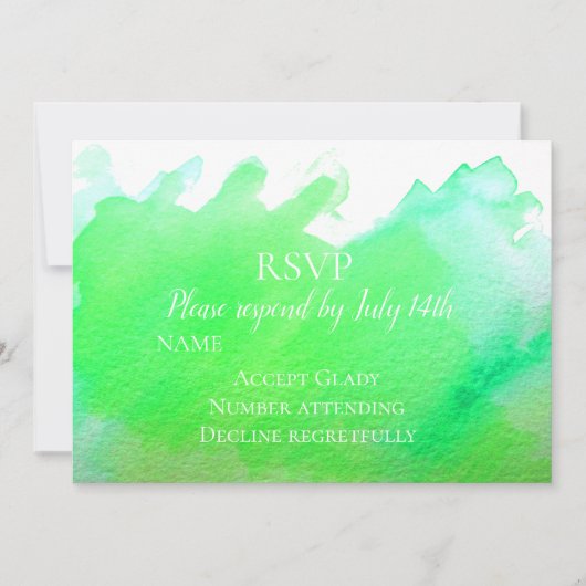 RSVP groene waterverf RSVP Kaart (Voorkant)