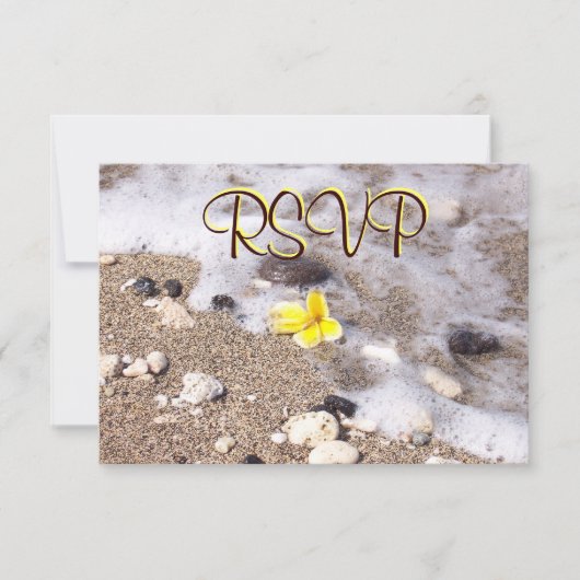 RSVP Guest Reply Enclosure Seashells, Plumeria (Voorkant)