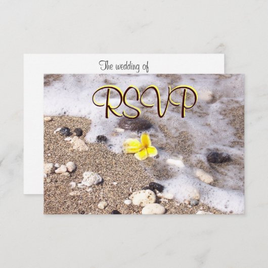 RSVP Guest Reply Enclosure Seashells, Plumeria (Voorkant / Achterkant)