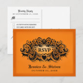 RSVP Halloween Bold Sinaasappel Zwart MENU Briefka (Voorkant / Achterkant)