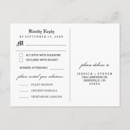 RSVP Halloween Bold Sinaasappel Zwart MENU Briefka (Achterkant)