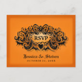 RSVP Halloween Bold Sinaasappel Zwart MENU Briefka (Voorkant)