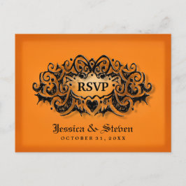 RSVP Halloween Bold Sinaasappel Zwart MENU Briefka