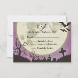 RSVP Halloween bruiloft in paars met maan