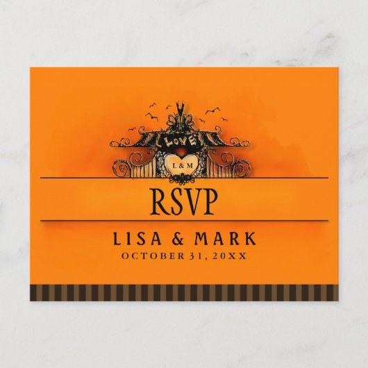 RSVP Halloween Sinaasappel & Zwart Liefde MENU SEL (Voorkant)