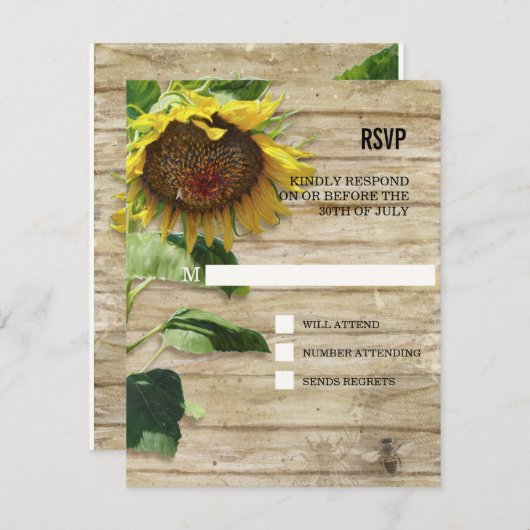 RSVP Hand Painted Sunflower Wooden Fence Beels (Voorkant / Achterkant)