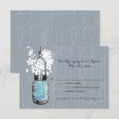 RSVP Hangende Huwelijks Mason Pot Kaartje (Voorkant / Achterkant)