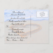 RSVP Heart in Sand at Beach Uitnodiging Briefkaart (Achterkant)