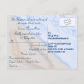 RSVP Heart in Sand at Beach Uitnodiging Briefkaart (Achterkant)