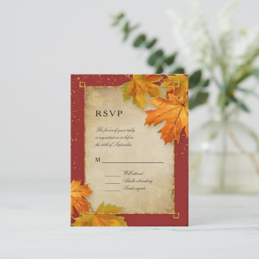 RSVP Herfst herfst terugval lekt legant huwelijk u (Staand voorkant)