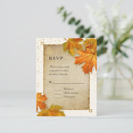 RSVP Herfst herfst terugval lekt legant huwelijk u (Staand voorkant)