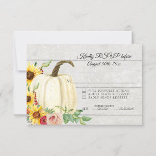 RSVP Herfst Sunflower Pumpkin Blush Red w White Wo Kaart