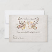RSVP-herfstbouquet met hertengeweien RSVP Kaartje (Voorkant)